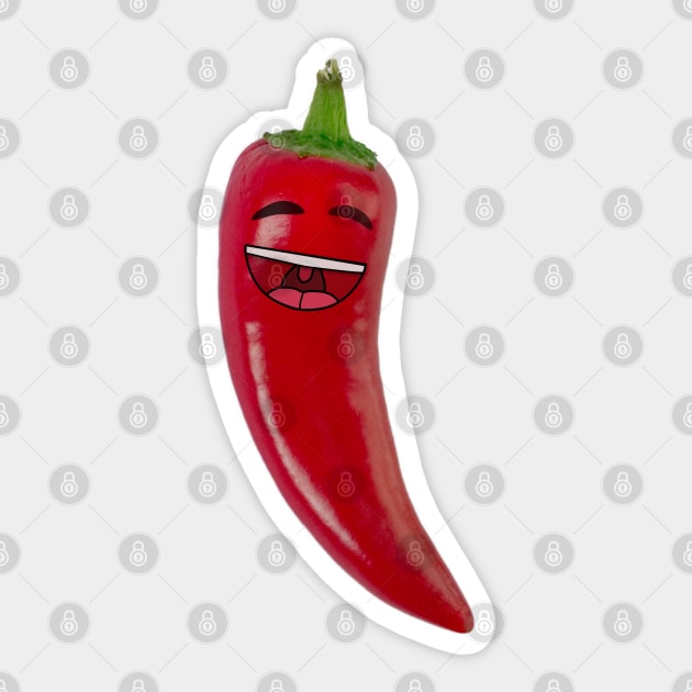 Laughing Red Chili Sticker by lolcano